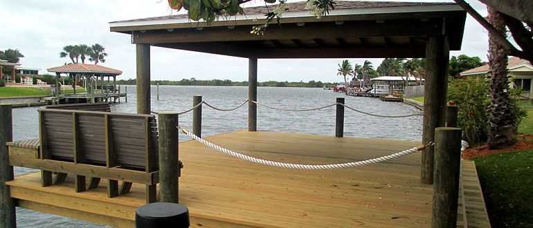 Pillar With Rope — Cocoa Beach, FL — Darrell’s Docks