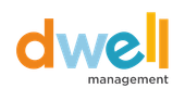 A colorful logo for dwell management on a white background