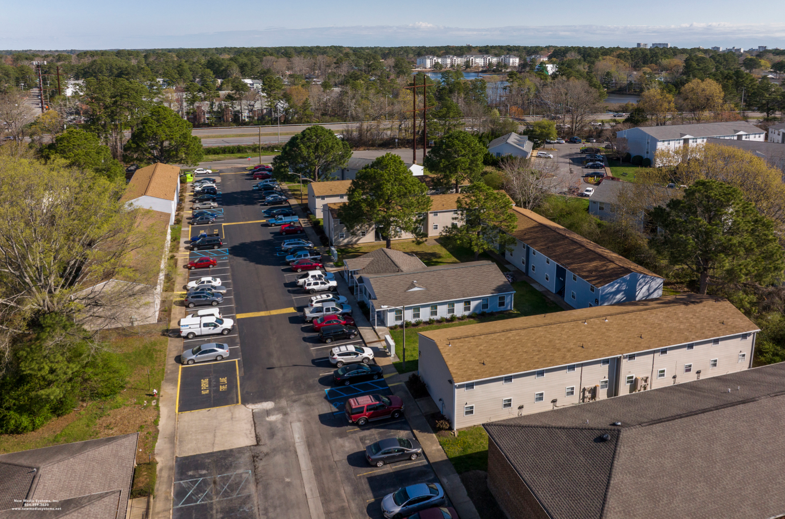 aeral view of apartment at hilltop