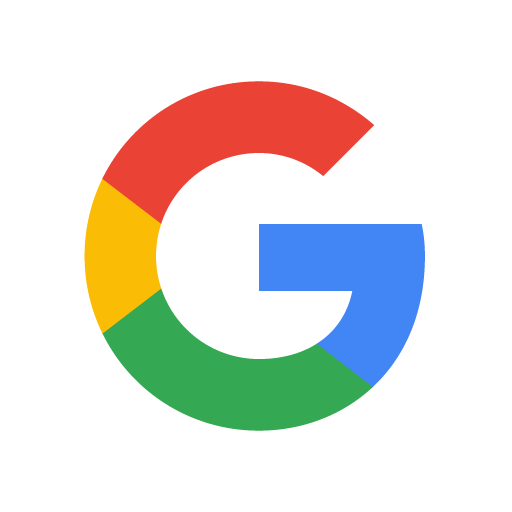 Google logo with multicolored G on white background