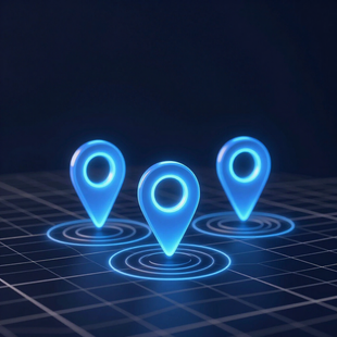 Local SEO map markers representing businesses appearing in local search results