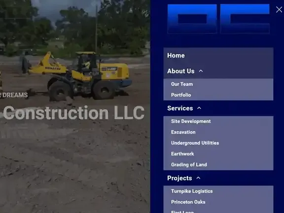 Orlando Construction LLC website homepage showcasing commercial development projects