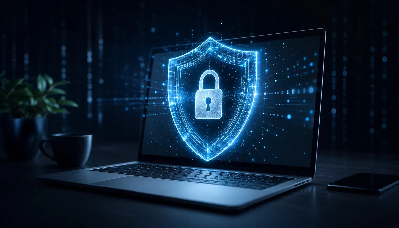 Website security concept for protecting a business website from hackers