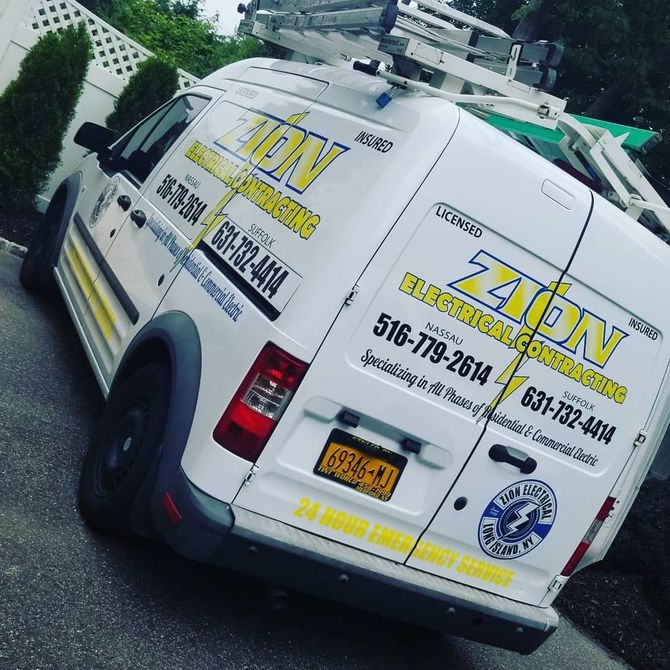 White work van with