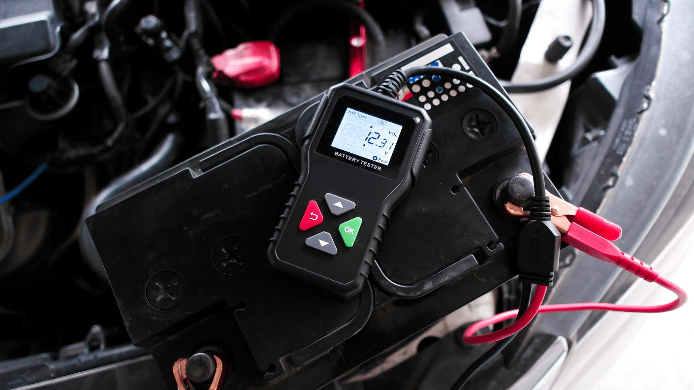 vehicle diagnostic evaluation equipment on a car