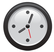 A minimalist wall clock with a black frame, light gray face, black hour and minute hands, and a thin red second hand.