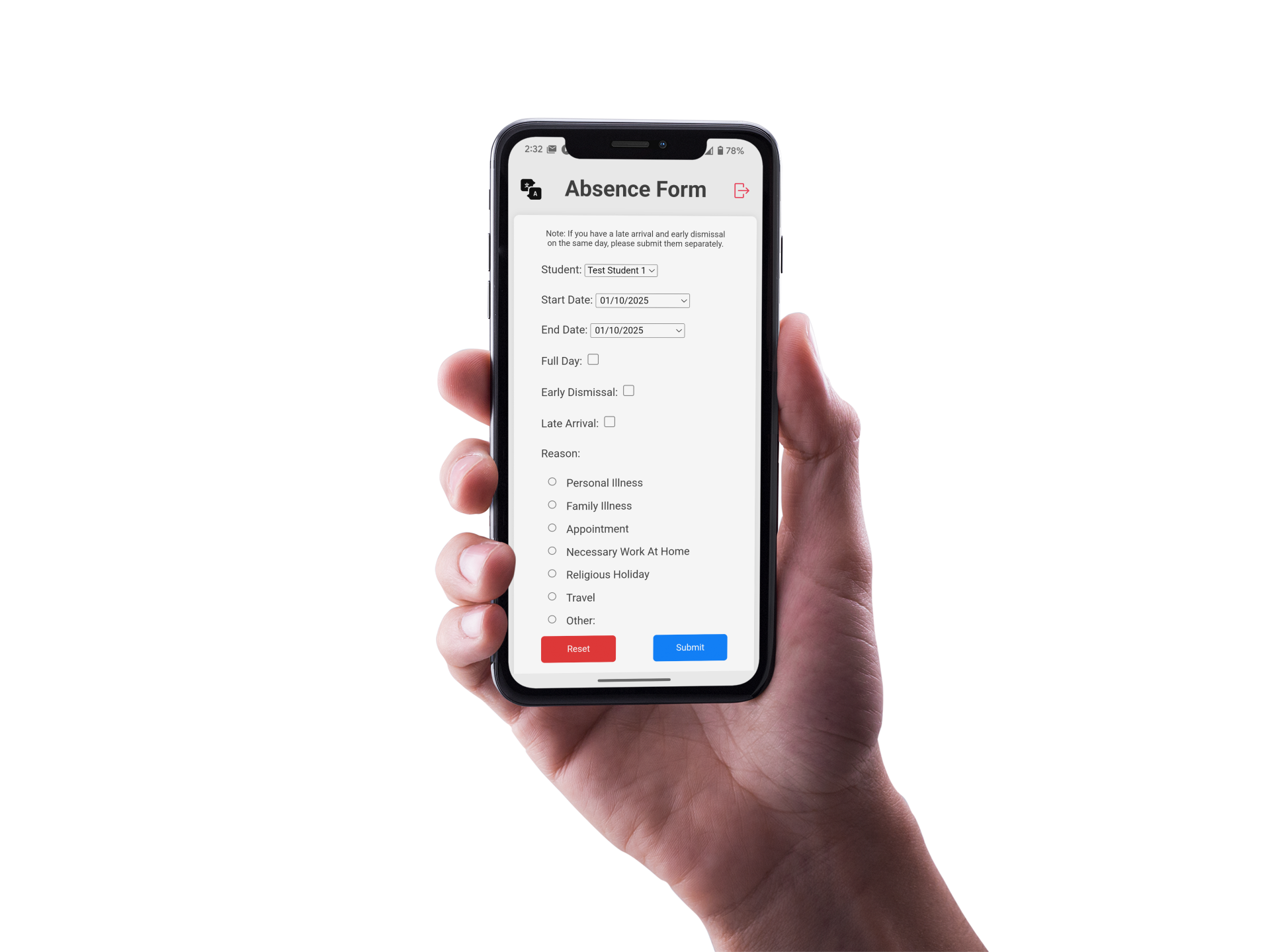 A hand holds a smartphone displaying an digital