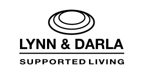 A black and white logo for lynn & darla supported living.
