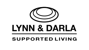 A black and white logo for lynn & darla supported living.