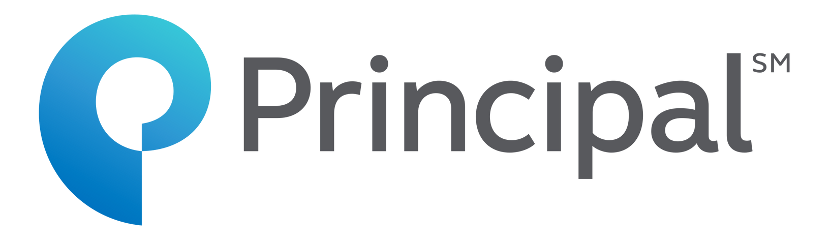 The principal logo is blue and white with a circle in the middle.