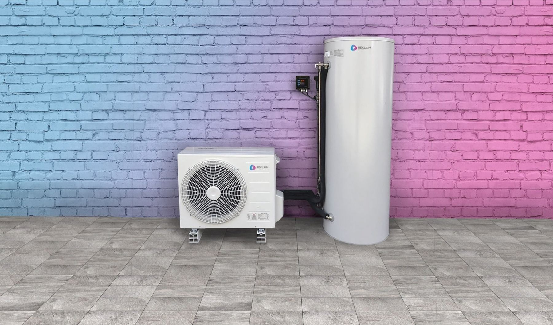 A Water Heater And Air Conditioner Are Sitting In Front — Forster Solar and Lighting In Forster, NSW