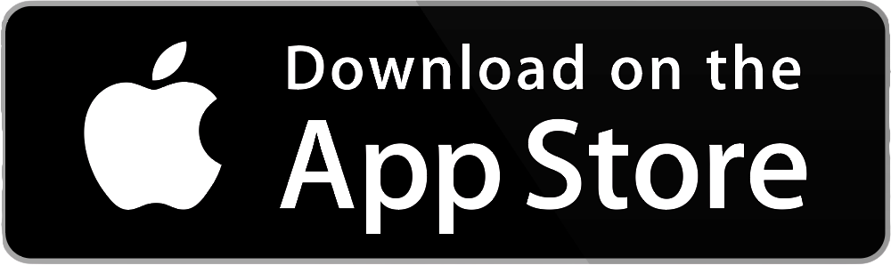 Apple App Store download badge on black background with white Apple logo and text