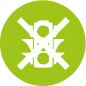A green circle with a white icon of a traffic light in it.