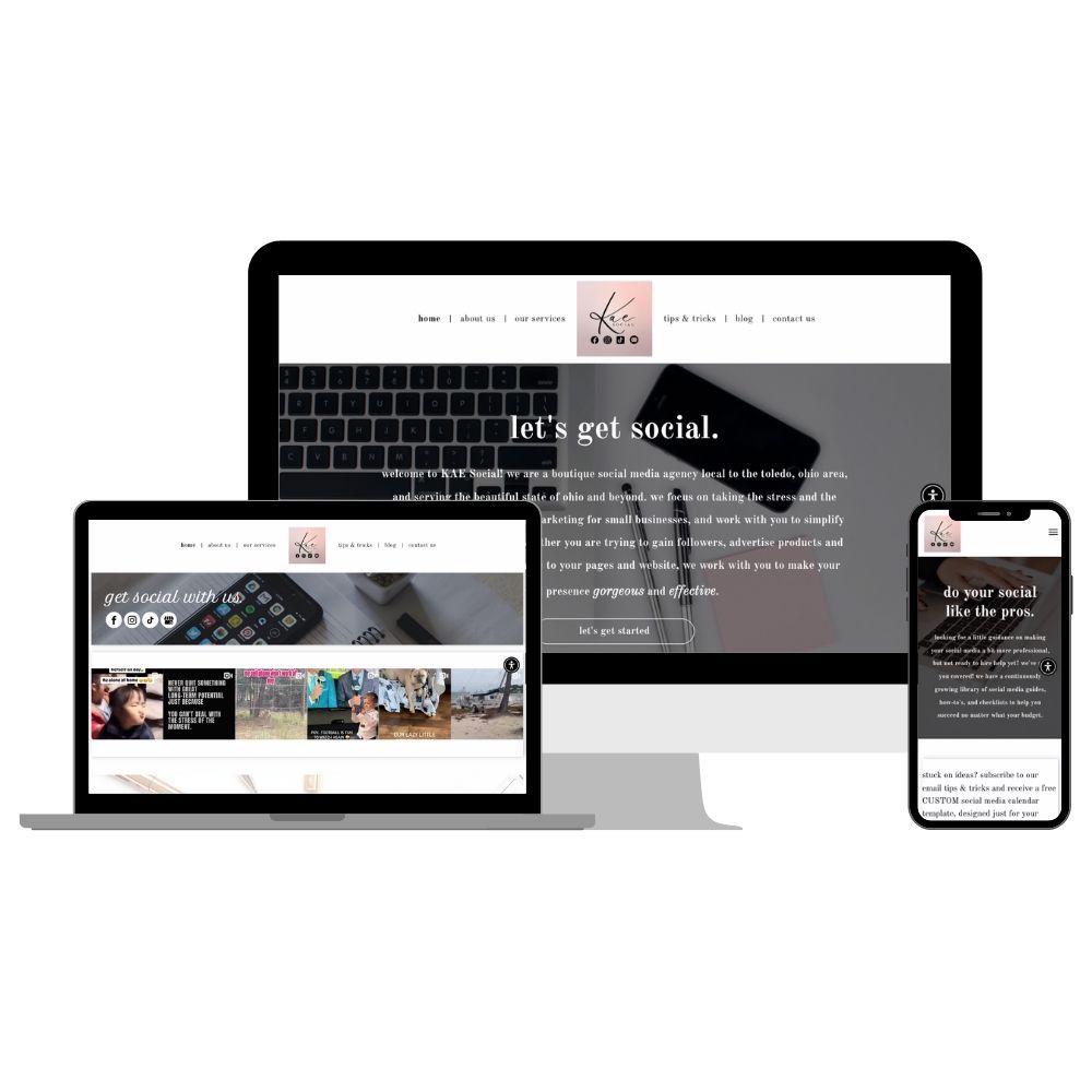 social media management company website web design example