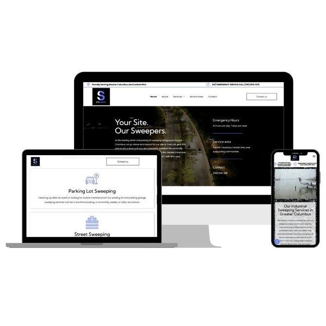 sweeping company web design example