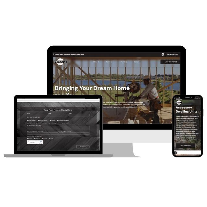construction company web design example