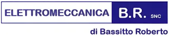 Logo per ELETTROMECCANICA BR SNC di Bassitto Roberto in testo blu e nero su sfondo bianco