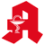 Ein rotes, stilisiertes „A“ mit einer weißen Schale und einem Schlangensymbol, das eine Apotheke darstellt.