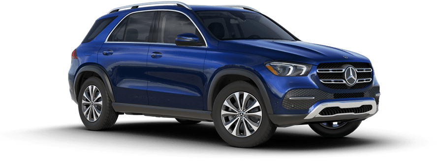 Blue Mercedes-Benz SUV on a white background.