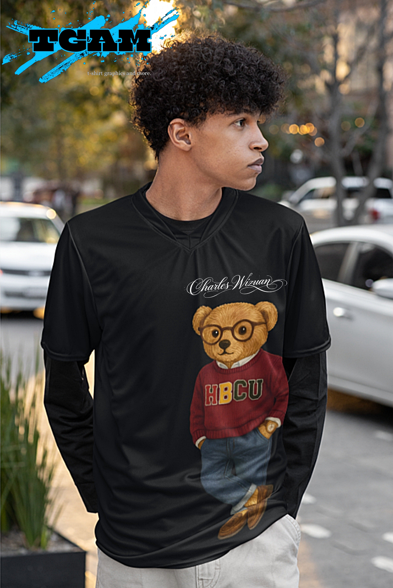 EXCLUSIVE: Charles Wizuan Cultured Bear Graphic T-Shirt