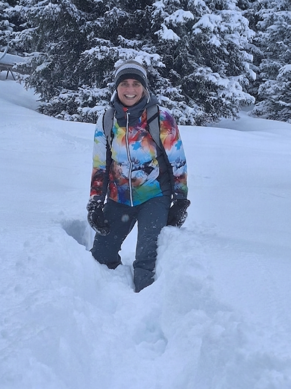 Monica van Happy Healthy Live in sneeuwlandschap als persoonlijk en speels moment