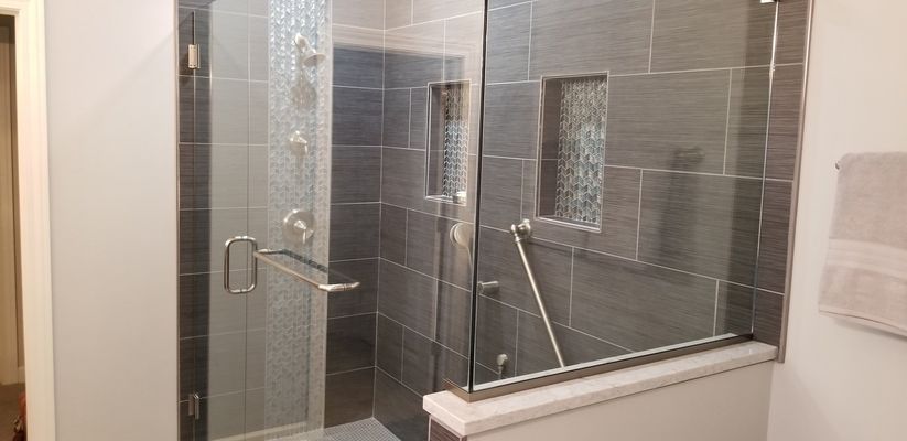 Bathroom glass door