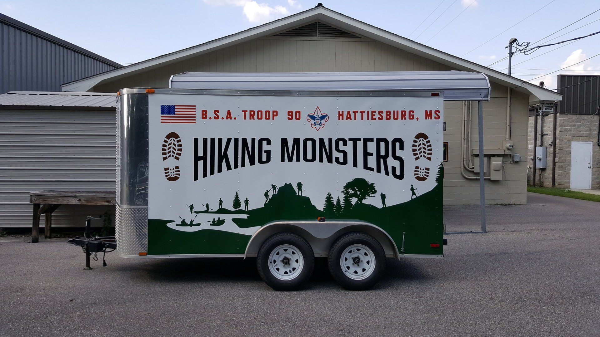 A white trailer branded 