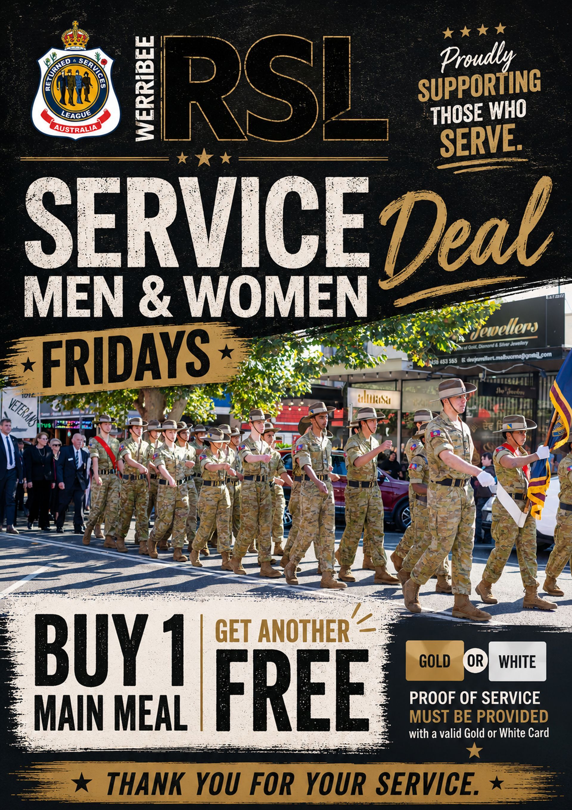 Friday Service Men and Women Lunch & Dinner
