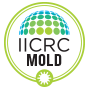 IICRC Mold certification logo: a globe made of green and blue dots inside a circular green border.