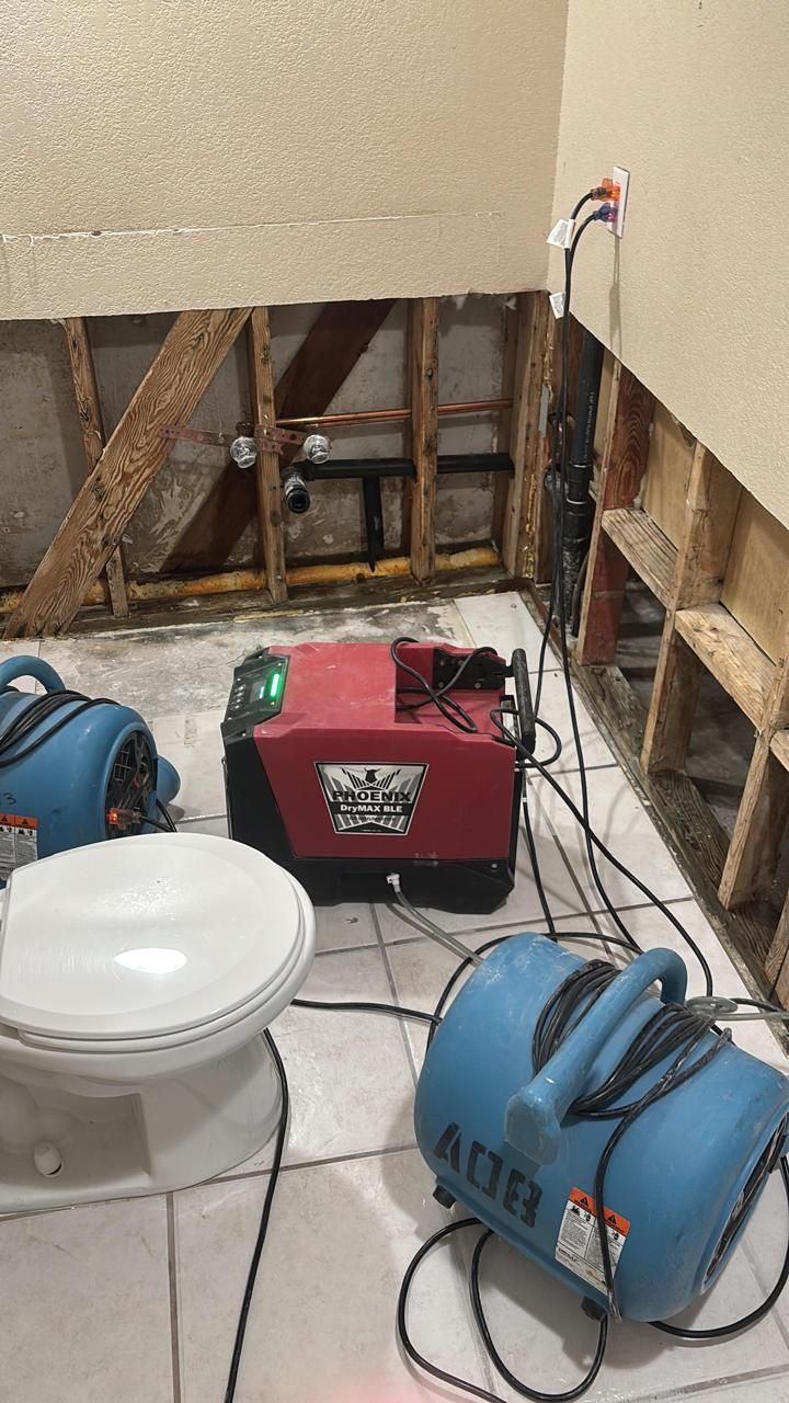 Water Damage Mitigation, Mold Mitigation, Bathroom Water Damage Cleanup, Moisture Inspection, Controlled Demolition, Damaged Material Removal, Structural Drying, Mold Treatment, Restoration Preparation