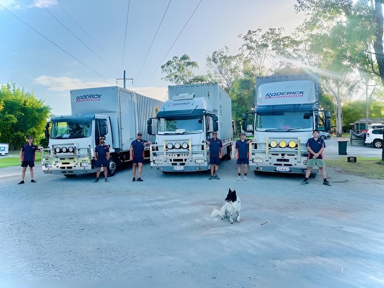 A Moving Trucks Are Parked Next to Each Other in a Parking Lot — Roderick Removals & Van Lines In Gladstone Central, QLD