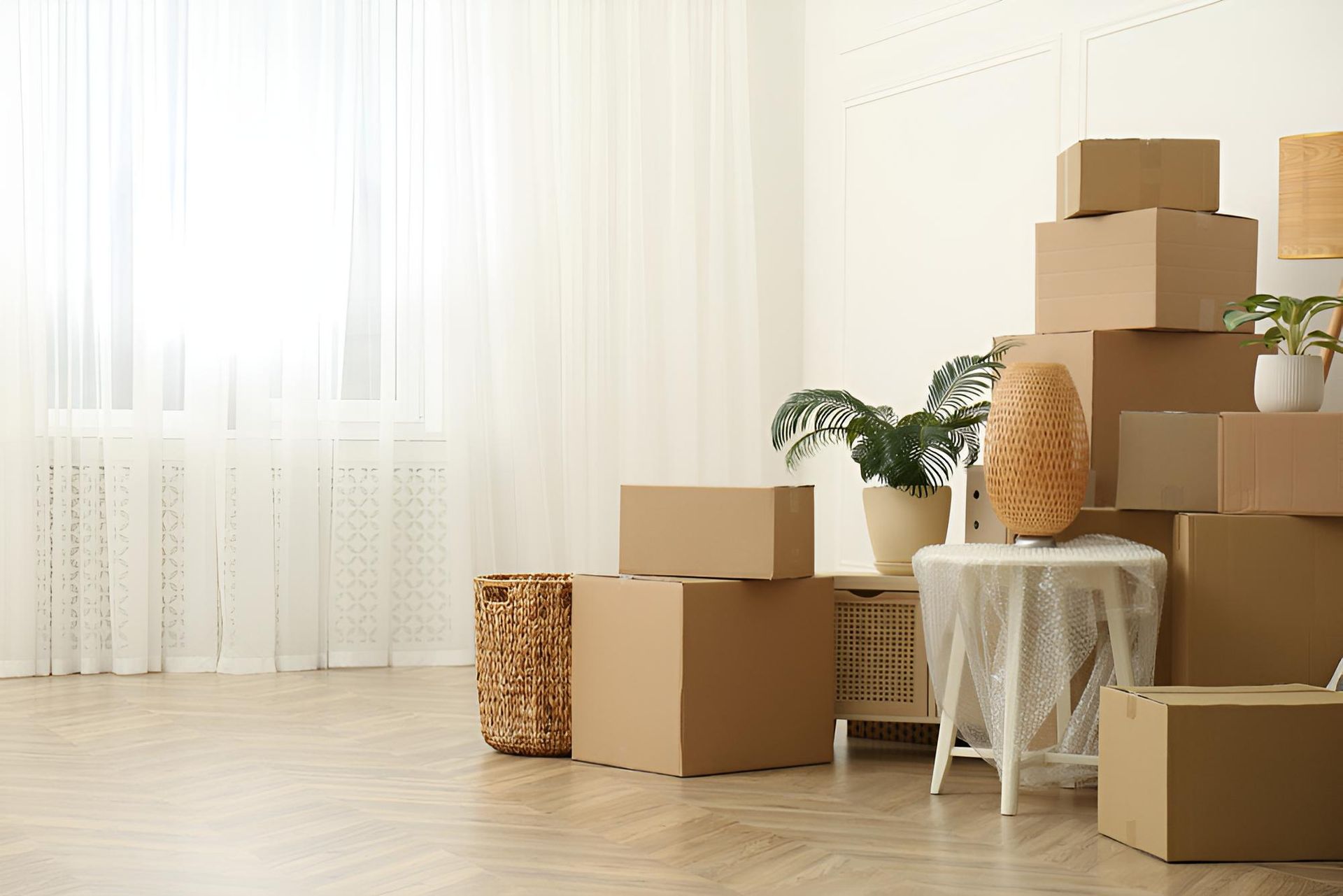 There Are a Lot of Cardboard Boxes in the Room — Roderick Removals & Van Lines In Mackay, QLD