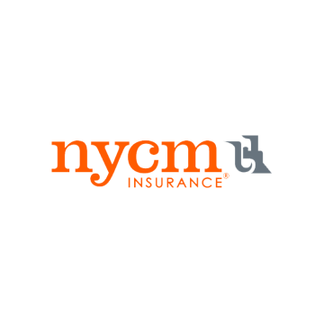 NYCM Insurance logo in orange and gray on a white background