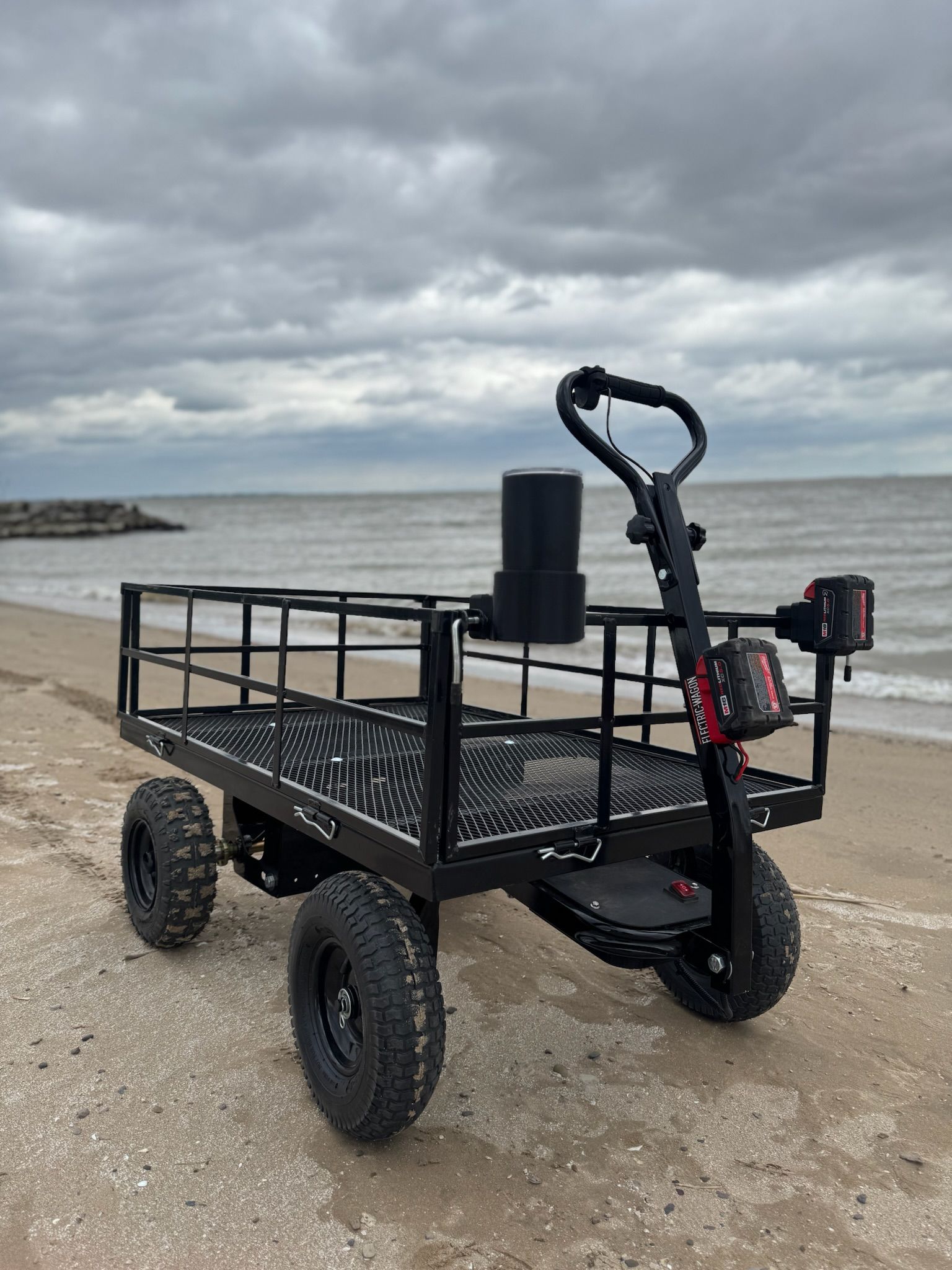 electric wagon for transporting firewood logs