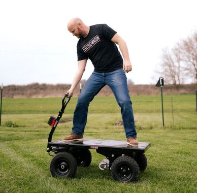 heavy duty electric cart for farm chores and feed transport