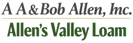AA & Bob Allen, Inc. Allen's Valley Loam logo in black and green text