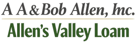 AA & Bob Allen, Inc. Allen's Valley Loam logo in black and green text
