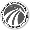 A black and white logo for the illinois road and transportation association builders.