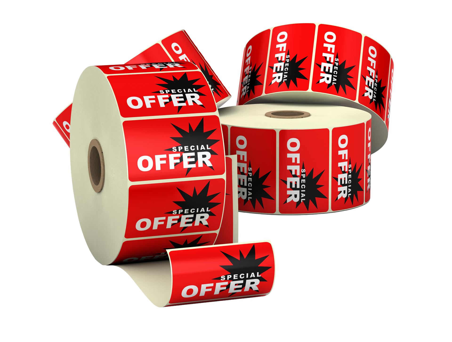 Continuous labels available in waterproof and write on, roll of labels