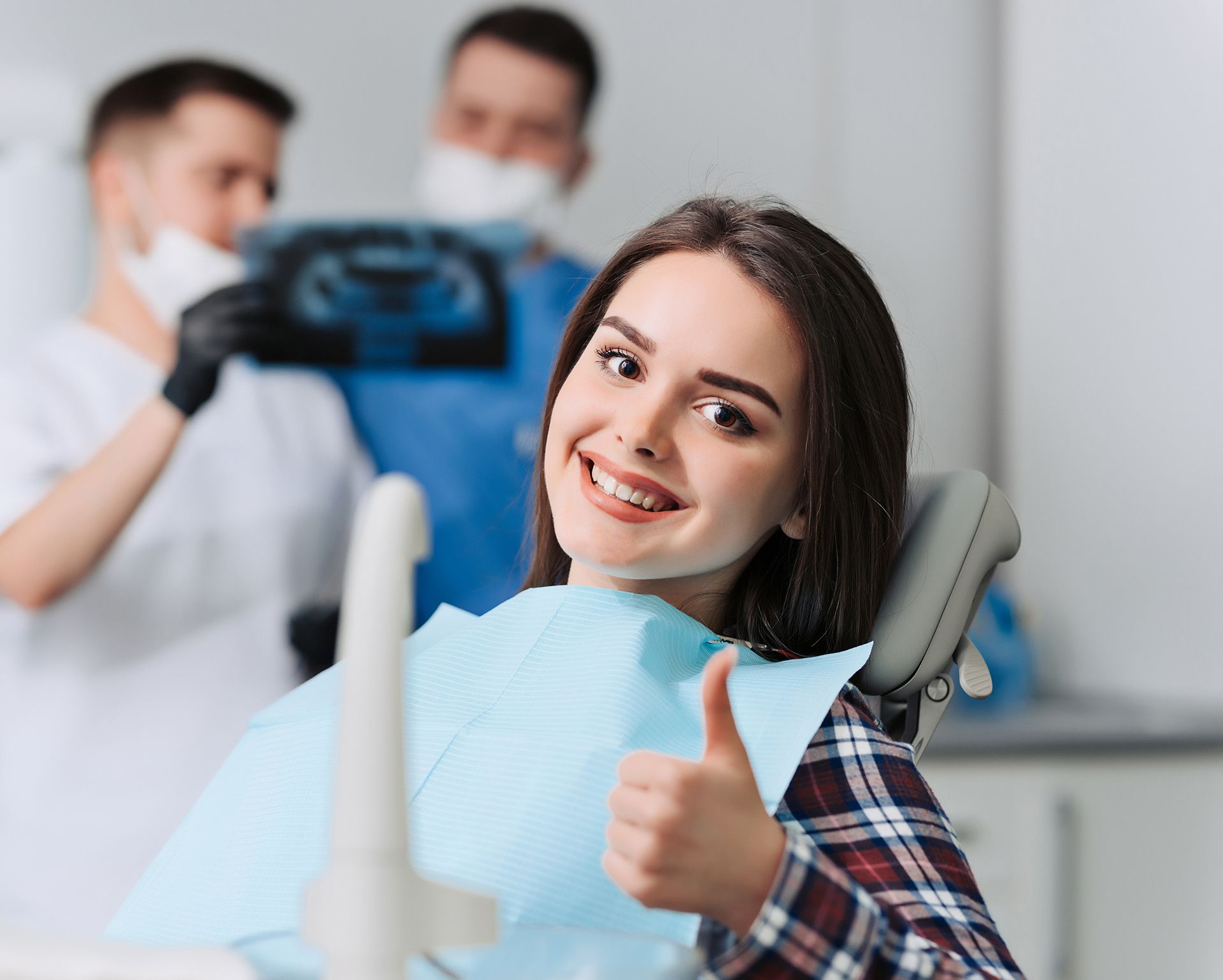Happy Woman on Dentist Chair