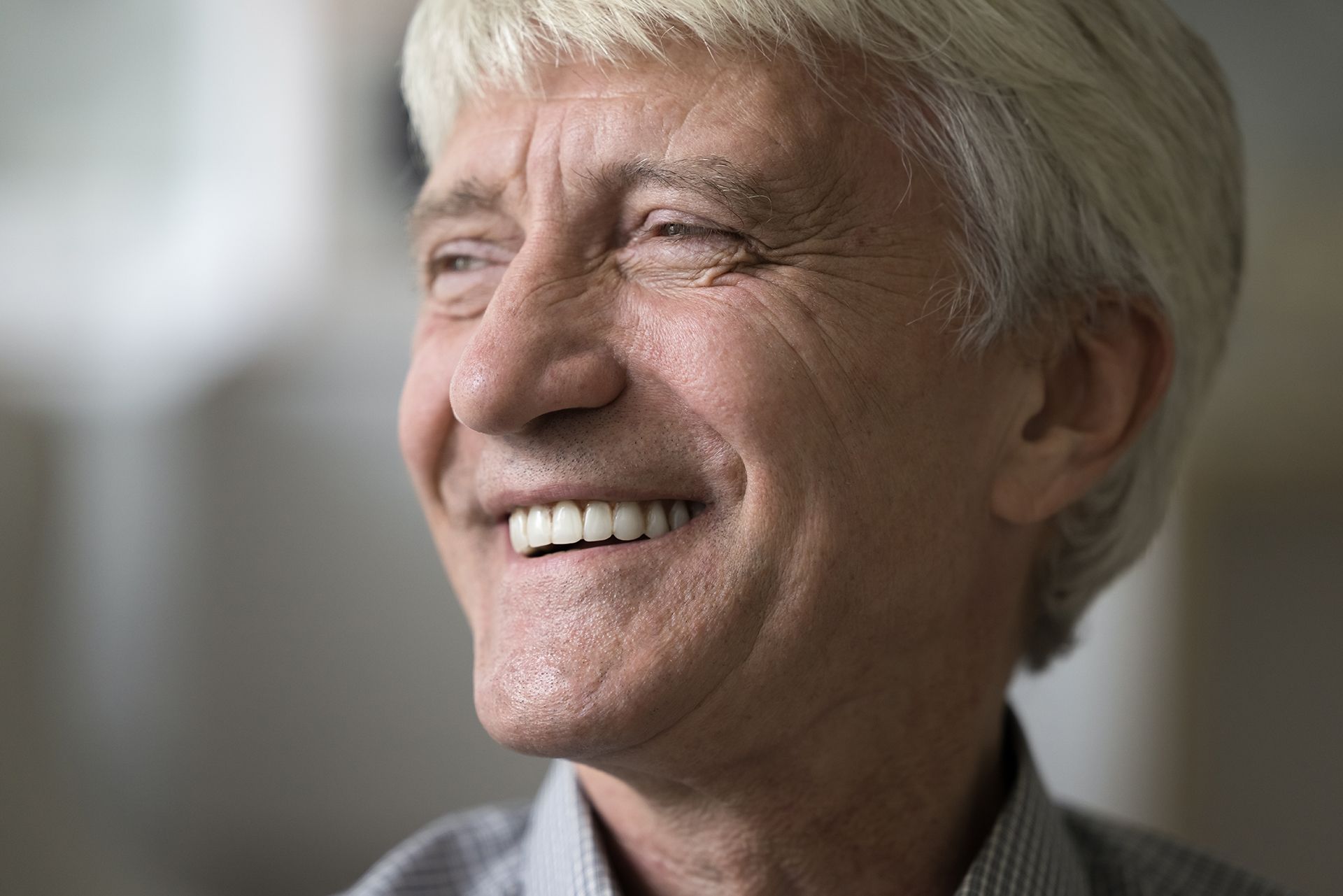 Senior with Dentures