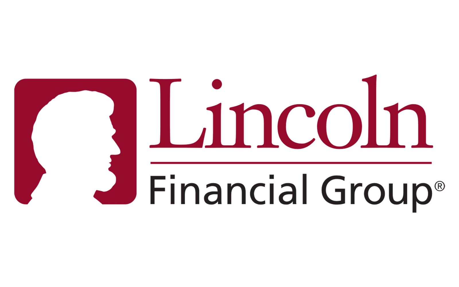 Lincoln Financial Group logo: silhouette of Abraham Lincoln, red square, company name.