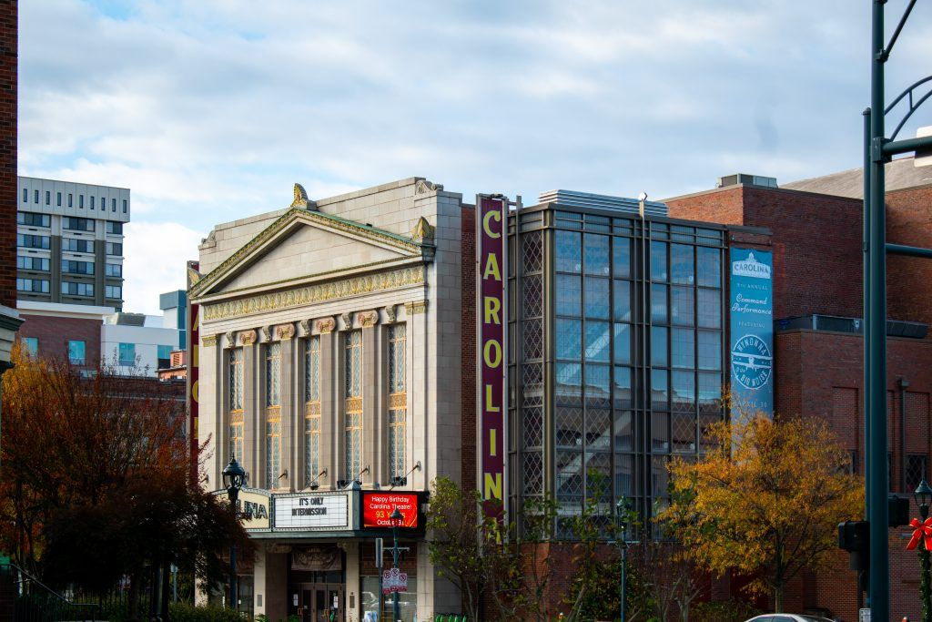 A large building with the word carol on it