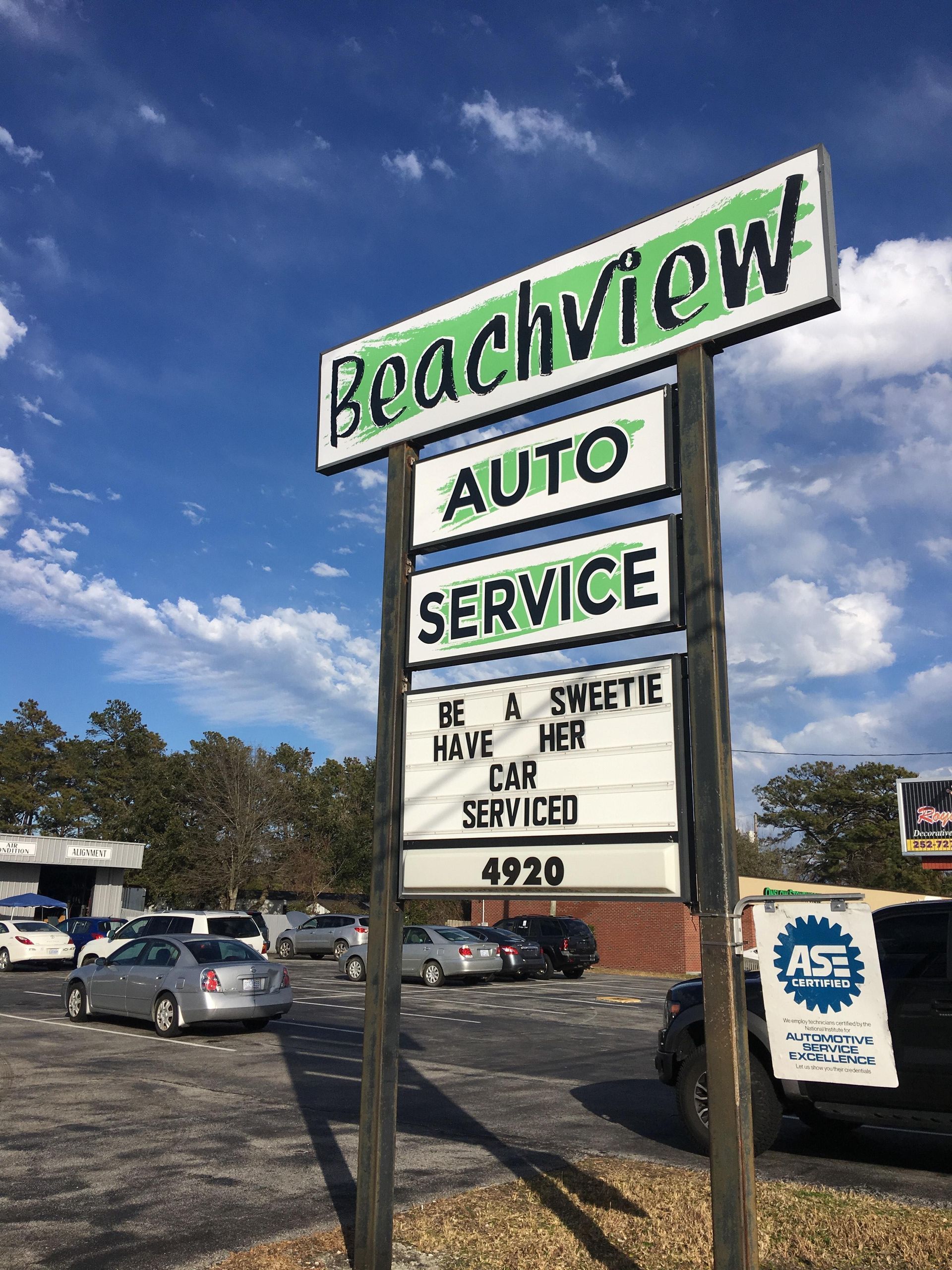 Front Sign | Beachview Auto Service