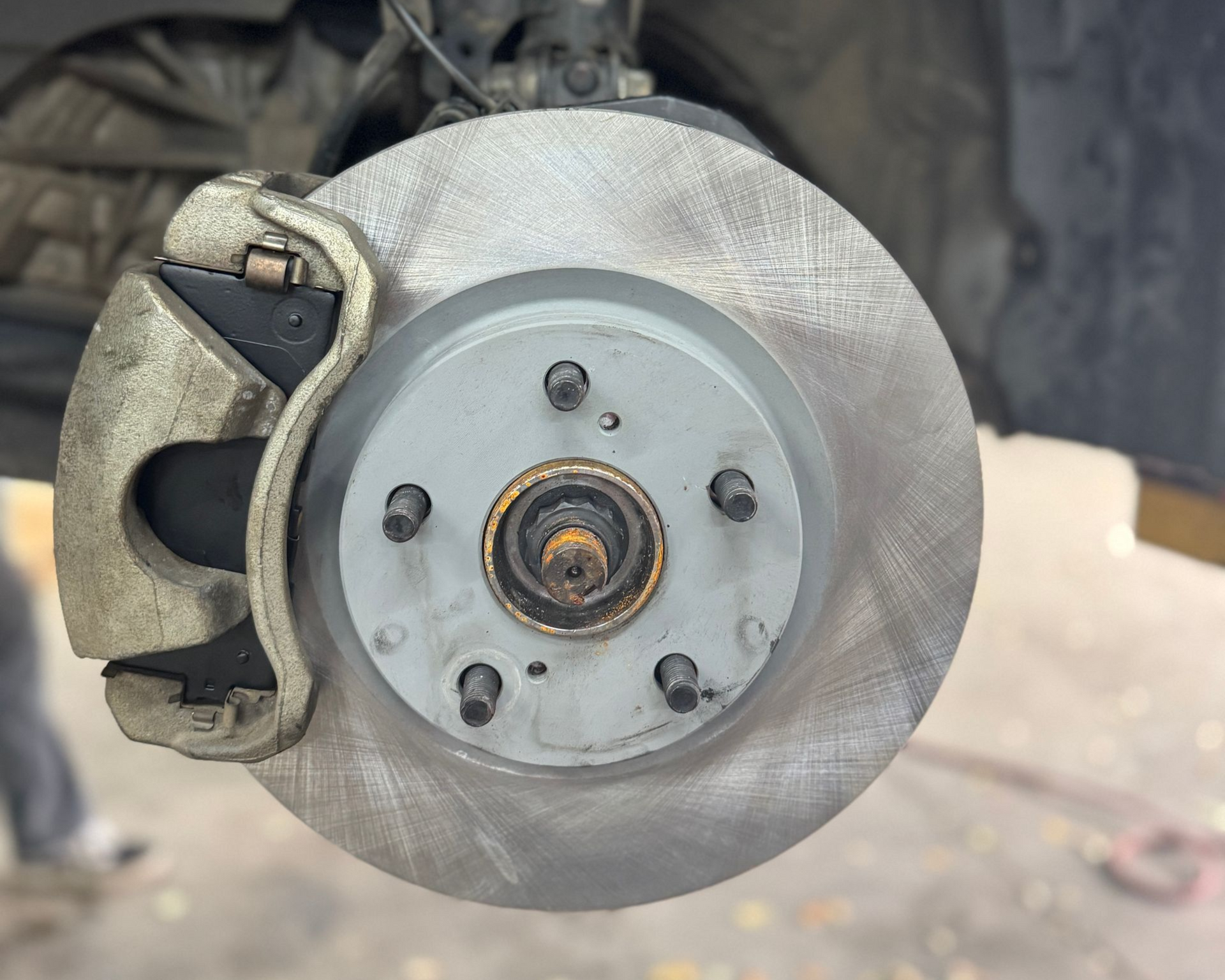 Picture of a newly installed disk brake rotor at Beachview Auto Service