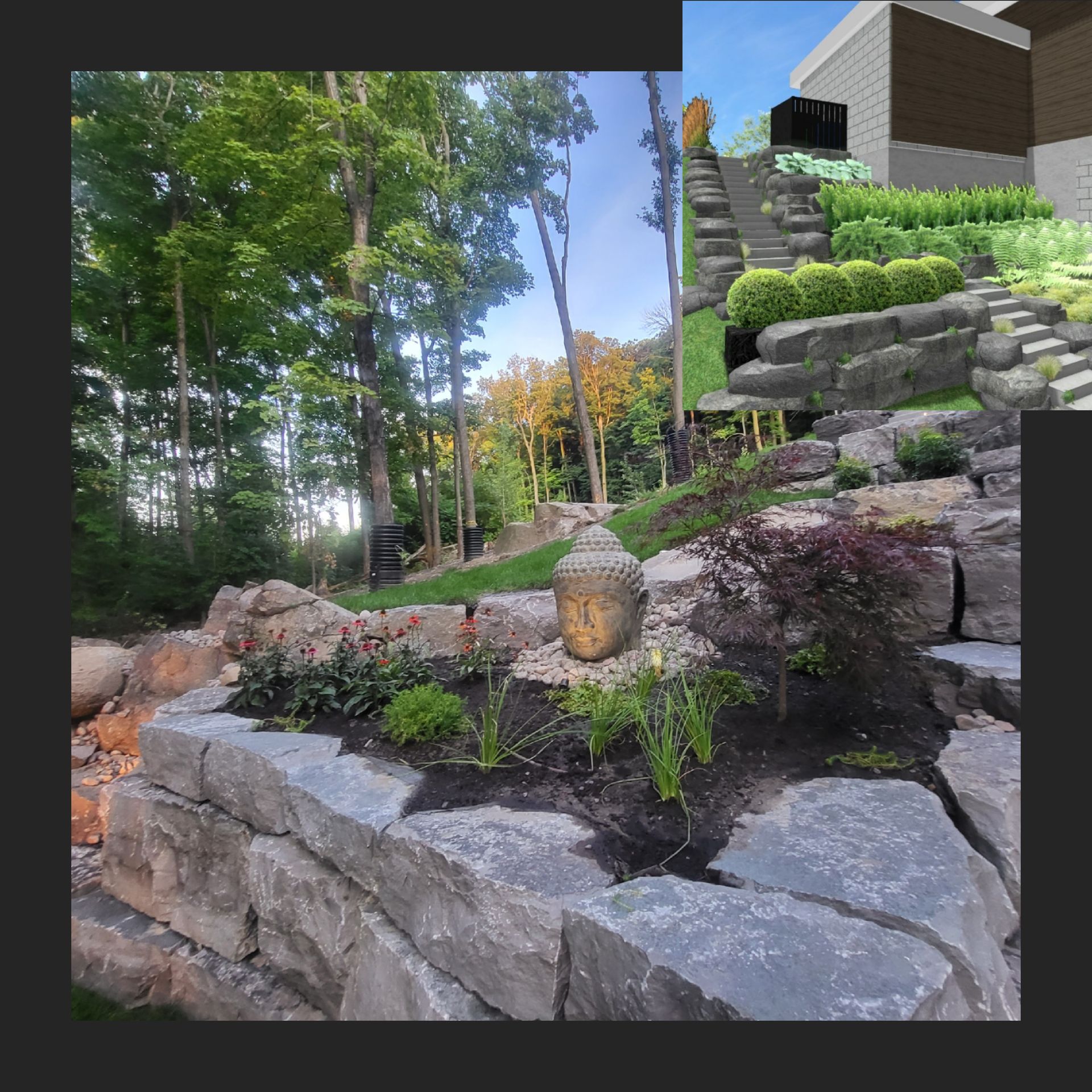 landscaping in front yard with paving
