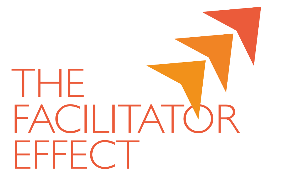 The Facilitator Effect logo with orange and red upward-pointing arrow shapes.