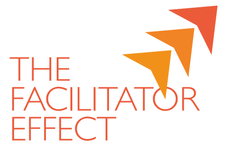 The Facilitator Effect logo with orange and red upward-pointing arrow shapes.