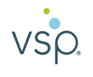 The logo for vsp is a blue and green logo with a green circle in the middle.