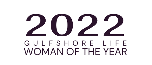 The logo for the 2022 gulfshore life woman of the year.